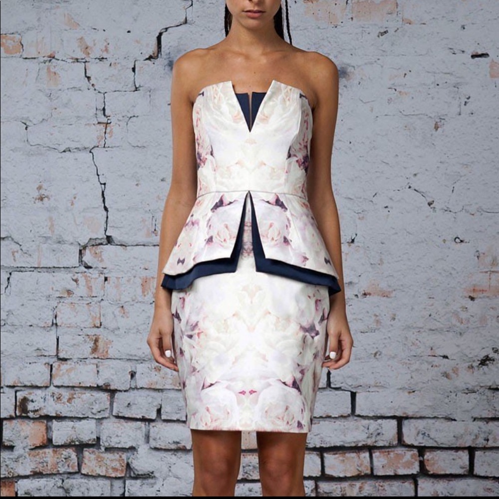 Finders Keepers Middle of Nowhere Floral Peplum Dress
